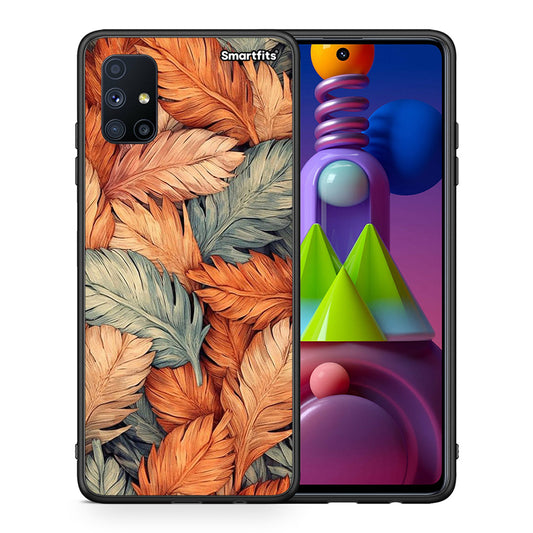Θήκη Samsung Galaxy M51 Autumn Leaves από τη Smartfits με σχέδιο στο πίσω μέρος και μαύρο περίβλημα | Samsung Galaxy M51 Autumn Leaves case with colorful back and black bezels