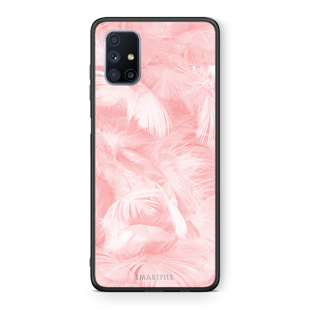 Boho Pink Feather - Samsung Galaxy M51 θήκη