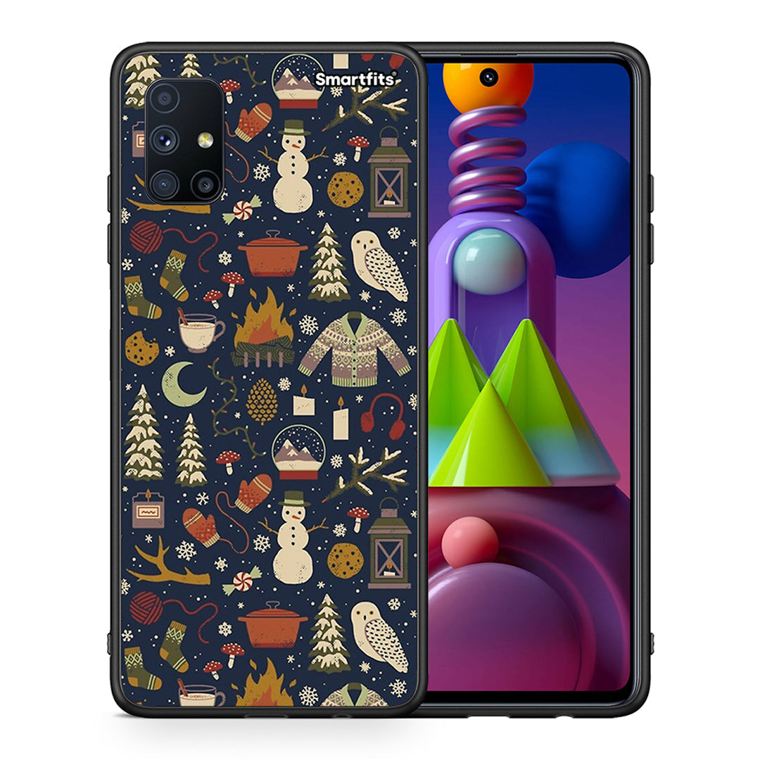 Θήκη Samsung Galaxy M51 Christmas Elements από τη Smartfits με σχέδιο στο πίσω μέρος και μαύρο περίβλημα | Samsung Galaxy M51 Christmas Elements case with colorful back and black bezels