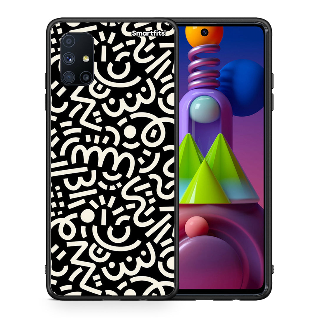 Θήκη Samsung Galaxy M51 Doodle Art από τη Smartfits με σχέδιο στο πίσω μέρος και μαύρο περίβλημα | Samsung Galaxy M51 Doodle Art case with colorful back and black bezels