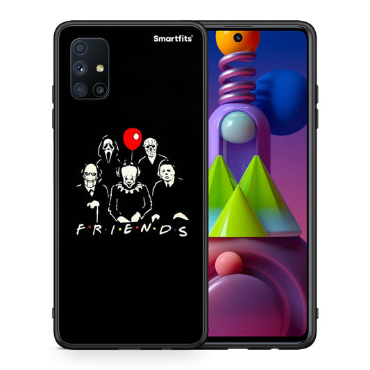 Θήκη Samsung Galaxy M51 Halloween Friends από τη Smartfits με σχέδιο στο πίσω μέρος και μαύρο περίβλημα | Samsung Galaxy M51 Halloween Friends case with colorful back and black bezels