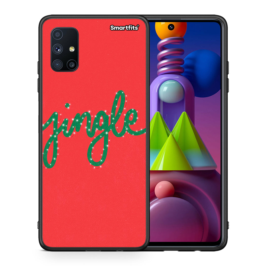 Θήκη Samsung Galaxy M51 Jingle Xmas από τη Smartfits με σχέδιο στο πίσω μέρος και μαύρο περίβλημα | Samsung Galaxy M51 Jingle Xmas case with colorful back and black bezels