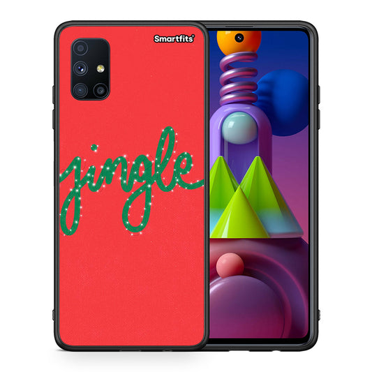 Θήκη Samsung Galaxy M51 Jingle Xmas από τη Smartfits με σχέδιο στο πίσω μέρος και μαύρο περίβλημα | Samsung Galaxy M51 Jingle Xmas case with colorful back and black bezels