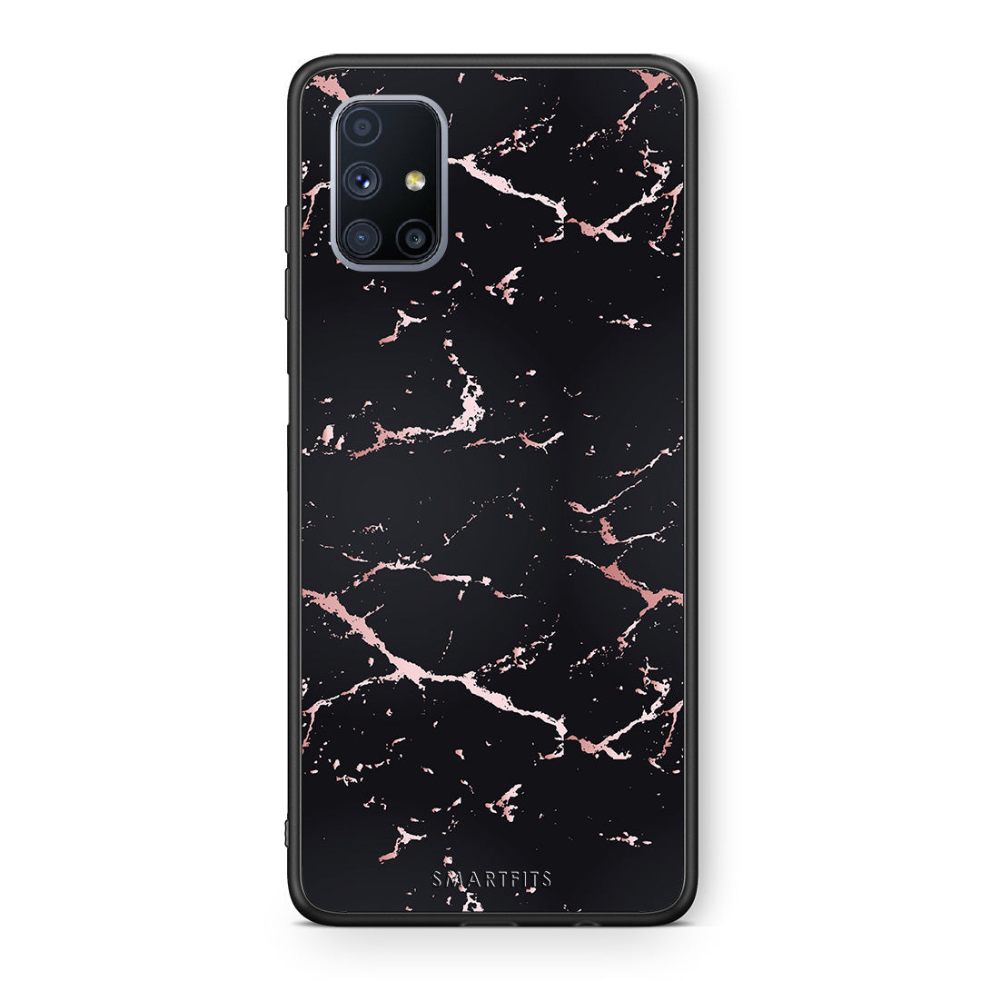 Marble Black Rosegold - Samsung Galaxy M51 θήκη