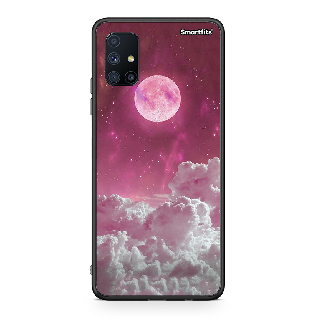 Θήκη Samsung Galaxy M51 Pink Moon από τη Smartfits με σχέδιο στο πίσω μέρος και μαύρο περίβλημα | Samsung Galaxy M51 Pink Moon case with colorful back and black bezels