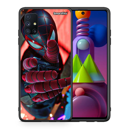 Θήκη Samsung Galaxy M51 Spider Hand από τη Smartfits με σχέδιο στο πίσω μέρος και μαύρο περίβλημα | Samsung Galaxy M51 Spider Hand case with colorful back and black bezels