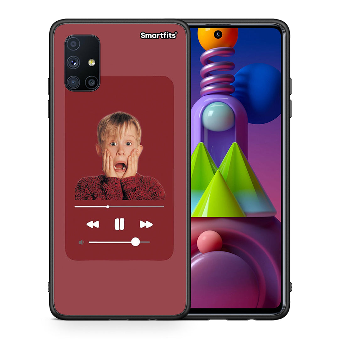 Θήκη Samsung Galaxy M51 Xmas Alone Music από τη Smartfits με σχέδιο στο πίσω μέρος και μαύρο περίβλημα | Samsung Galaxy M51 Xmas Alone Music case with colorful back and black bezels