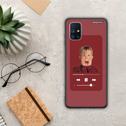 Θήκη Samsung Galaxy M51 Xmas Alone Music από τη Smartfits με σχέδιο στο πίσω μέρος και μαύρο περίβλημα | Samsung Galaxy M51 Xmas Alone Music case with colorful back and black bezels