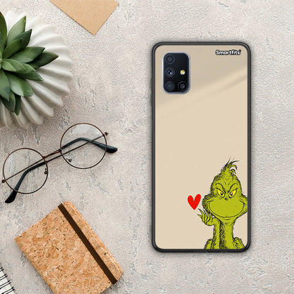 Θήκη Samsung Galaxy M51 Xmas Grinch από τη Smartfits με σχέδιο στο πίσω μέρος και μαύρο περίβλημα | Samsung Galaxy M51 Xmas Grinch case with colorful back and black bezels