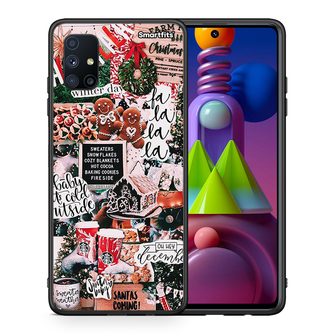 Θήκη Samsung Galaxy M51 Xmas Habbits από τη Smartfits με σχέδιο στο πίσω μέρος και μαύρο περίβλημα | Samsung Galaxy M51 Xmas Habbits case with colorful back and black bezels