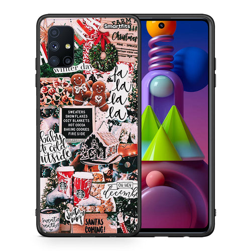 Θήκη Samsung Galaxy M51 Xmas Habbits από τη Smartfits με σχέδιο στο πίσω μέρος και μαύρο περίβλημα | Samsung Galaxy M51 Xmas Habbits case with colorful back and black bezels
