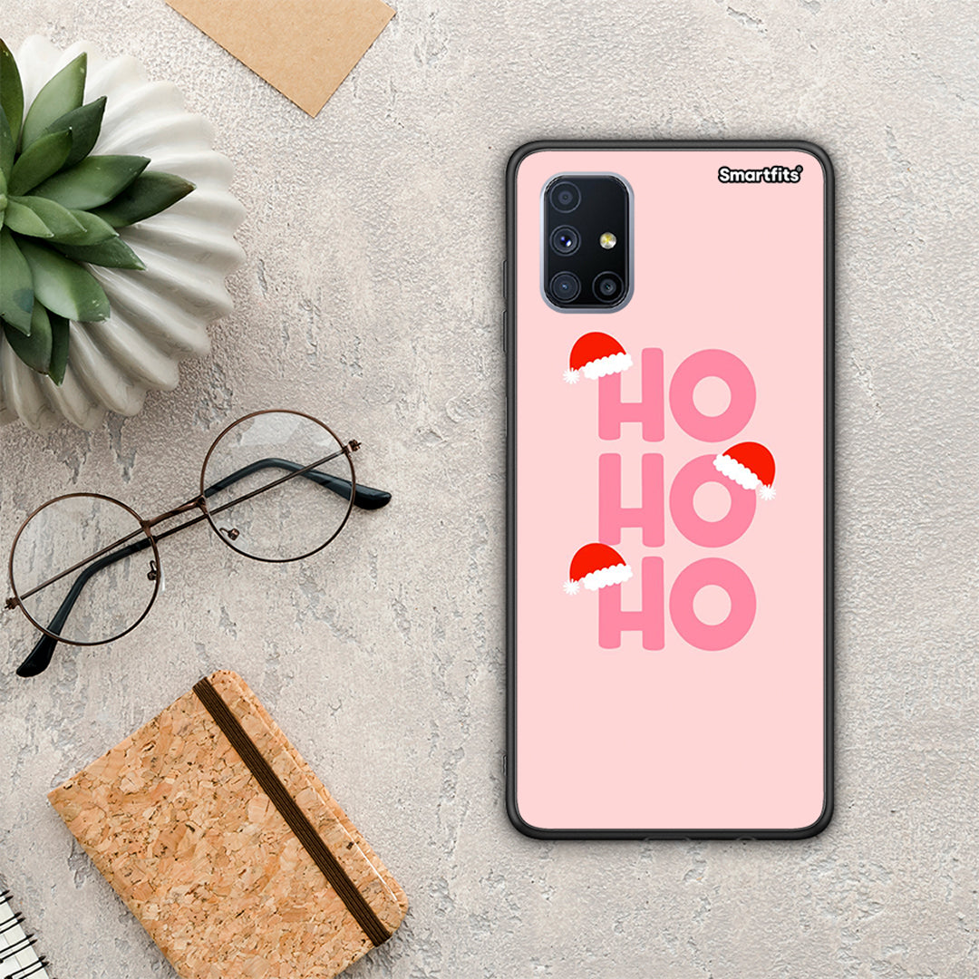 Θήκη Samsung Galaxy M51 Xmas Ho Ho Ho από τη Smartfits με σχέδιο στο πίσω μέρος και μαύρο περίβλημα | Samsung Galaxy M51 Xmas Ho Ho Ho case with colorful back and black bezels