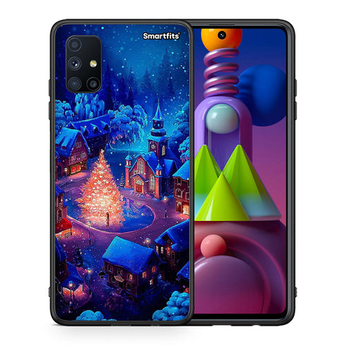 Θήκη Samsung Galaxy M51 Xmas Village από τη Smartfits με σχέδιο στο πίσω μέρος και μαύρο περίβλημα | Samsung Galaxy M51 Xmas Village case with colorful back and black bezels