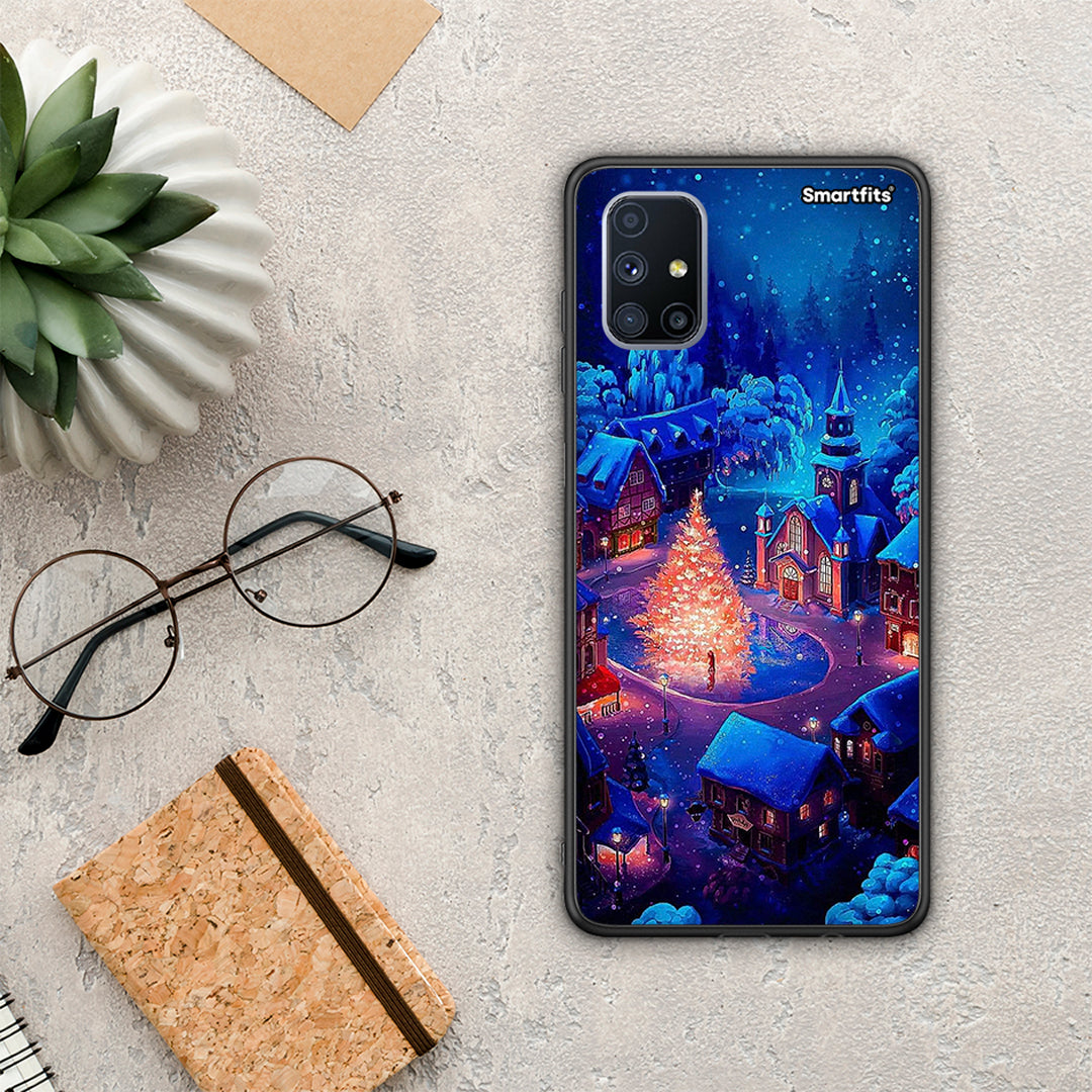 Θήκη Samsung Galaxy M51 Xmas Village από τη Smartfits με σχέδιο στο πίσω μέρος και μαύρο περίβλημα | Samsung Galaxy M51 Xmas Village case with colorful back and black bezels