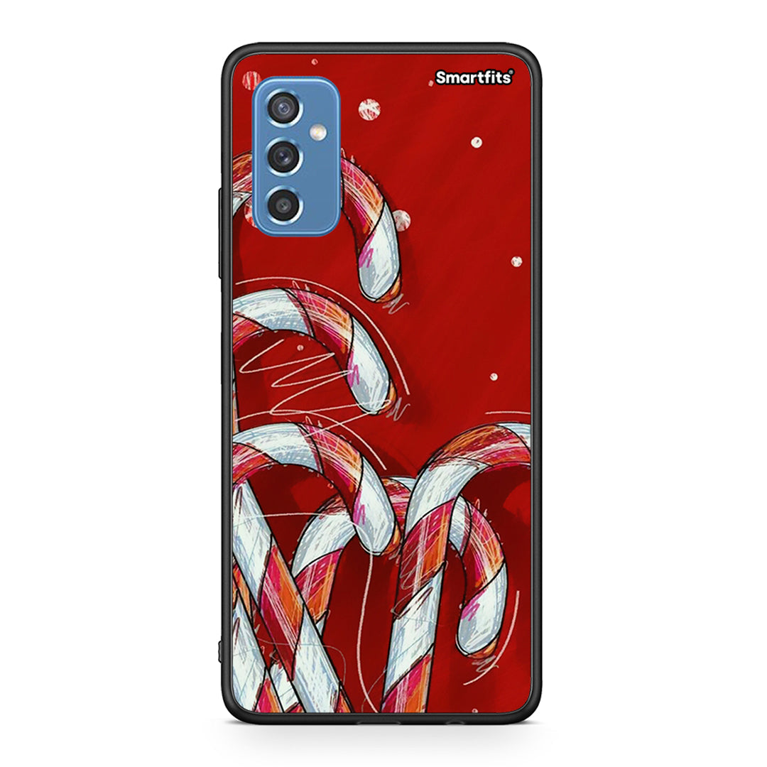 Samsung M52 5G Candy Cane θήκη από τη Smartfits με σχέδιο στο πίσω μέρος και μαύρο περίβλημα | Smartphone case with colorful back and black bezels by Smartfits