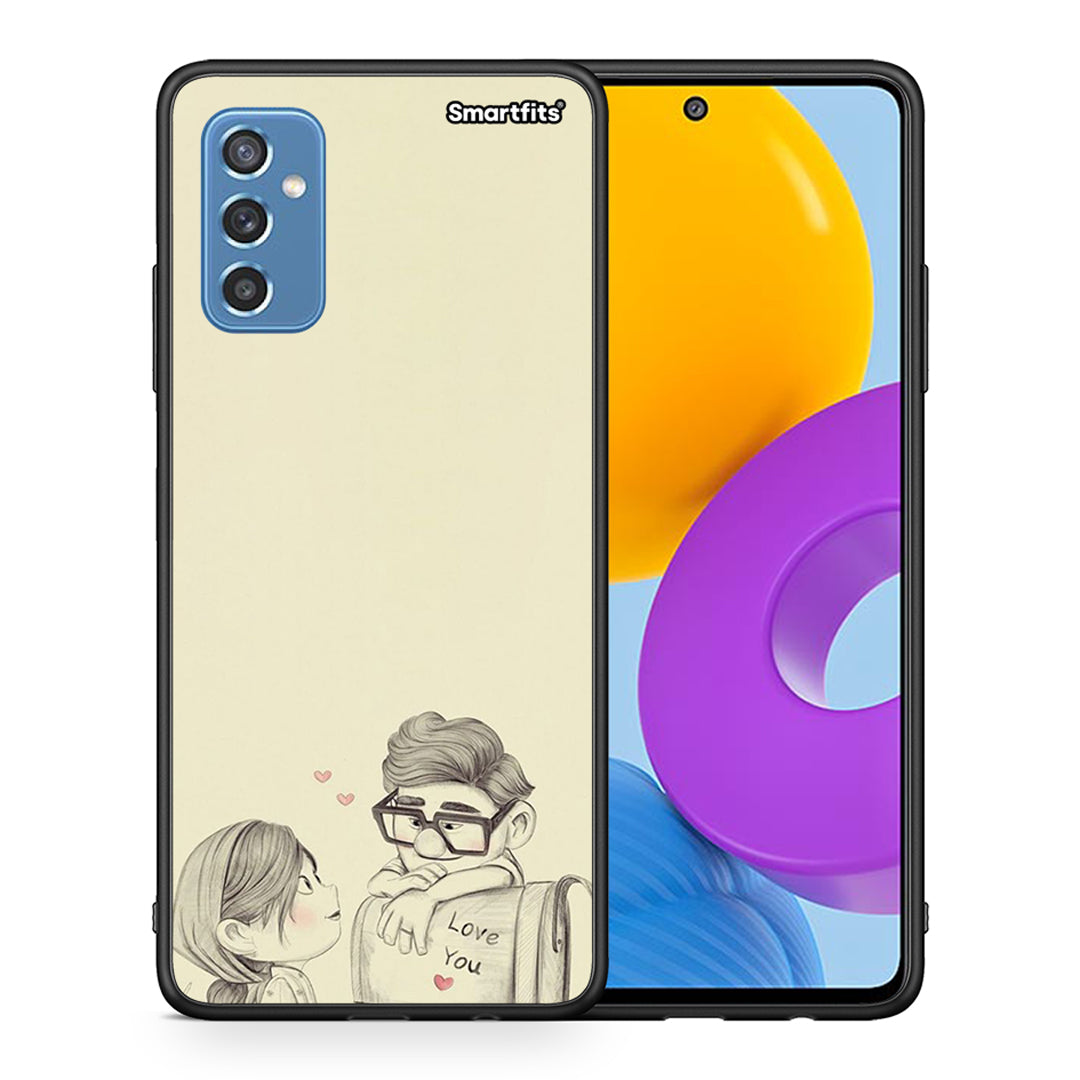 Θήκη Samsung M52 5G Carl And Ellie από τη Smartfits με σχέδιο στο πίσω μέρος και μαύρο περίβλημα | Samsung M52 5G Carl And Ellie case with colorful back and black bezels