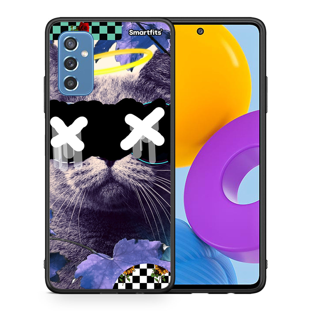 Θήκη Samsung M52 5G Cat Collage από τη Smartfits με σχέδιο στο πίσω μέρος και μαύρο περίβλημα | Samsung M52 5G Cat Collage case with colorful back and black bezels