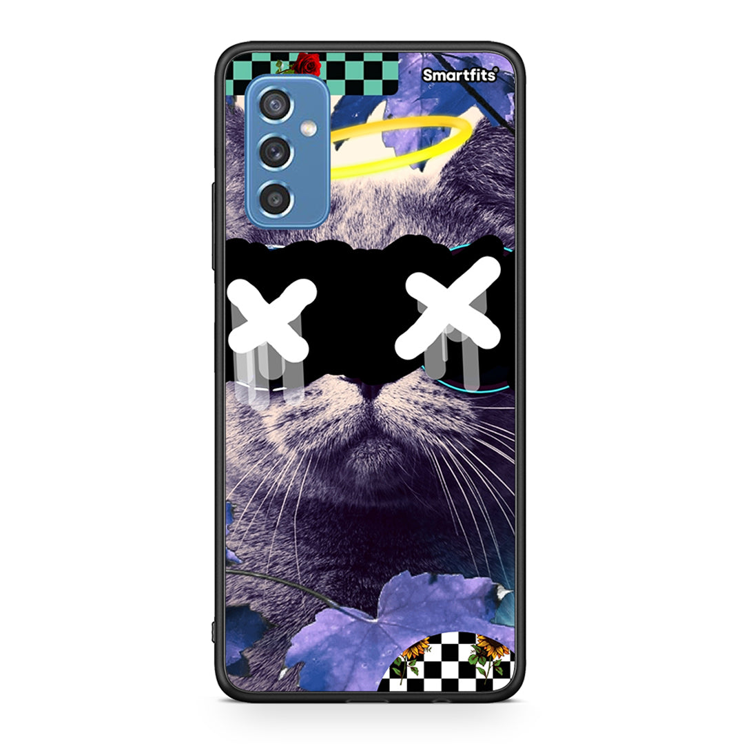 Samsung M52 5G Cat Collage θήκη από τη Smartfits με σχέδιο στο πίσω μέρος και μαύρο περίβλημα | Smartphone case with colorful back and black bezels by Smartfits