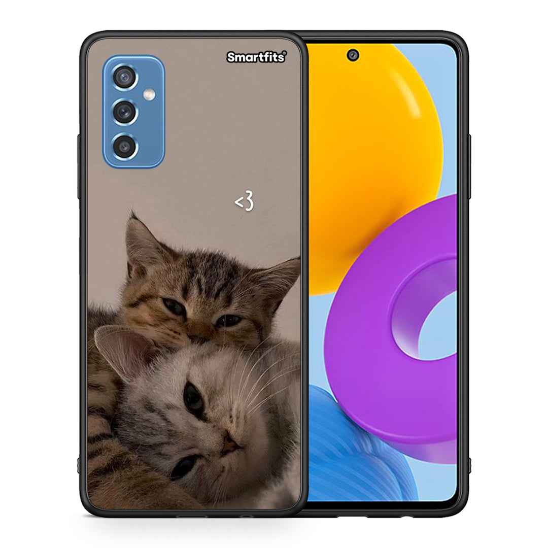 Θήκη Samsung M52 5G Cats In Love από τη Smartfits με σχέδιο στο πίσω μέρος και μαύρο περίβλημα | Samsung M52 5G Cats In Love case with colorful back and black bezels