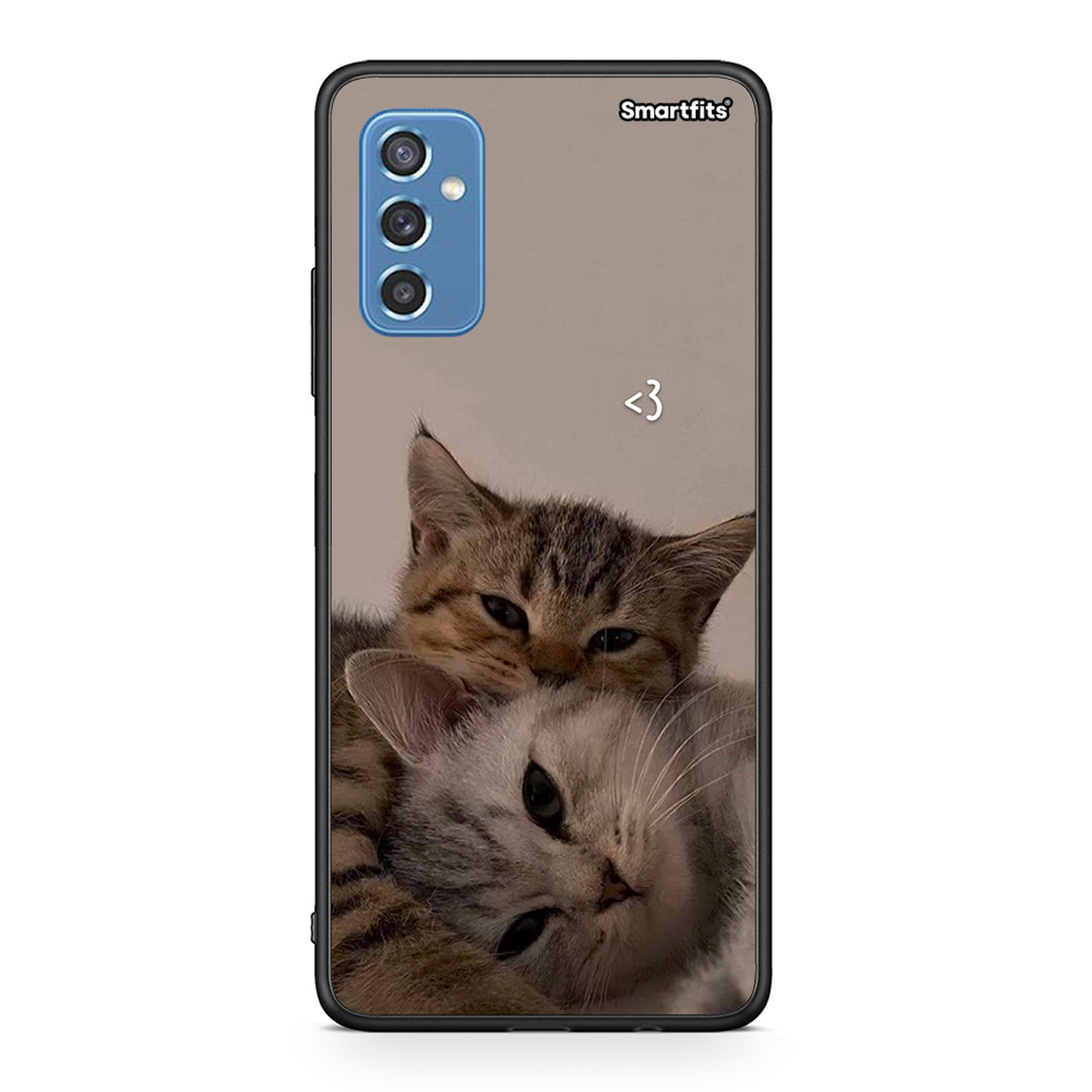 Samsung M52 5G Cats In Love Θήκη από τη Smartfits με σχέδιο στο πίσω μέρος και μαύρο περίβλημα | Smartphone case with colorful back and black bezels by Smartfits