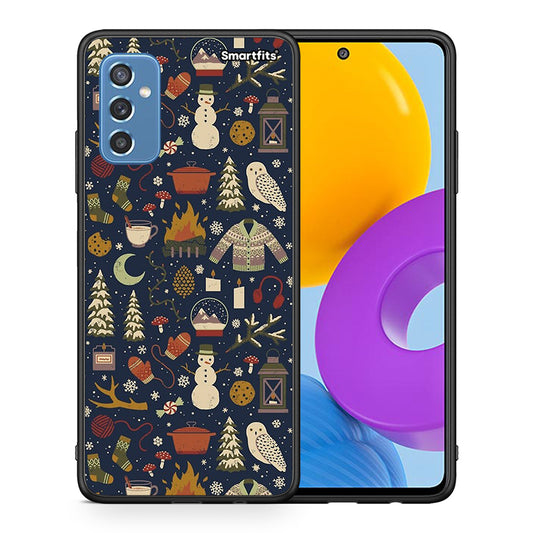 Θήκη Samsung M52 5G Christmas Elements από τη Smartfits με σχέδιο στο πίσω μέρος και μαύρο περίβλημα | Samsung M52 5G Christmas Elements case with colorful back and black bezels