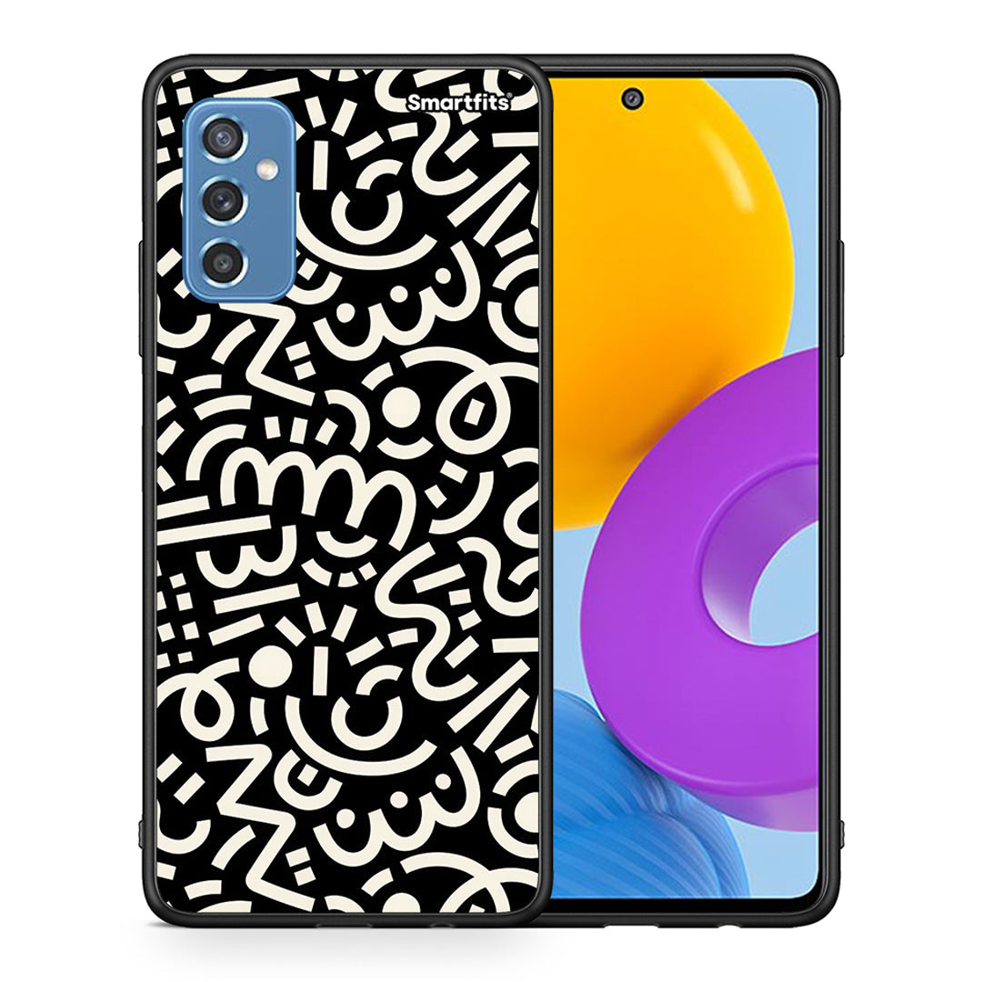 Θήκη Samsung M52 5G Doodle Art από τη Smartfits με σχέδιο στο πίσω μέρος και μαύρο περίβλημα | Samsung M52 5G Doodle Art case with colorful back and black bezels