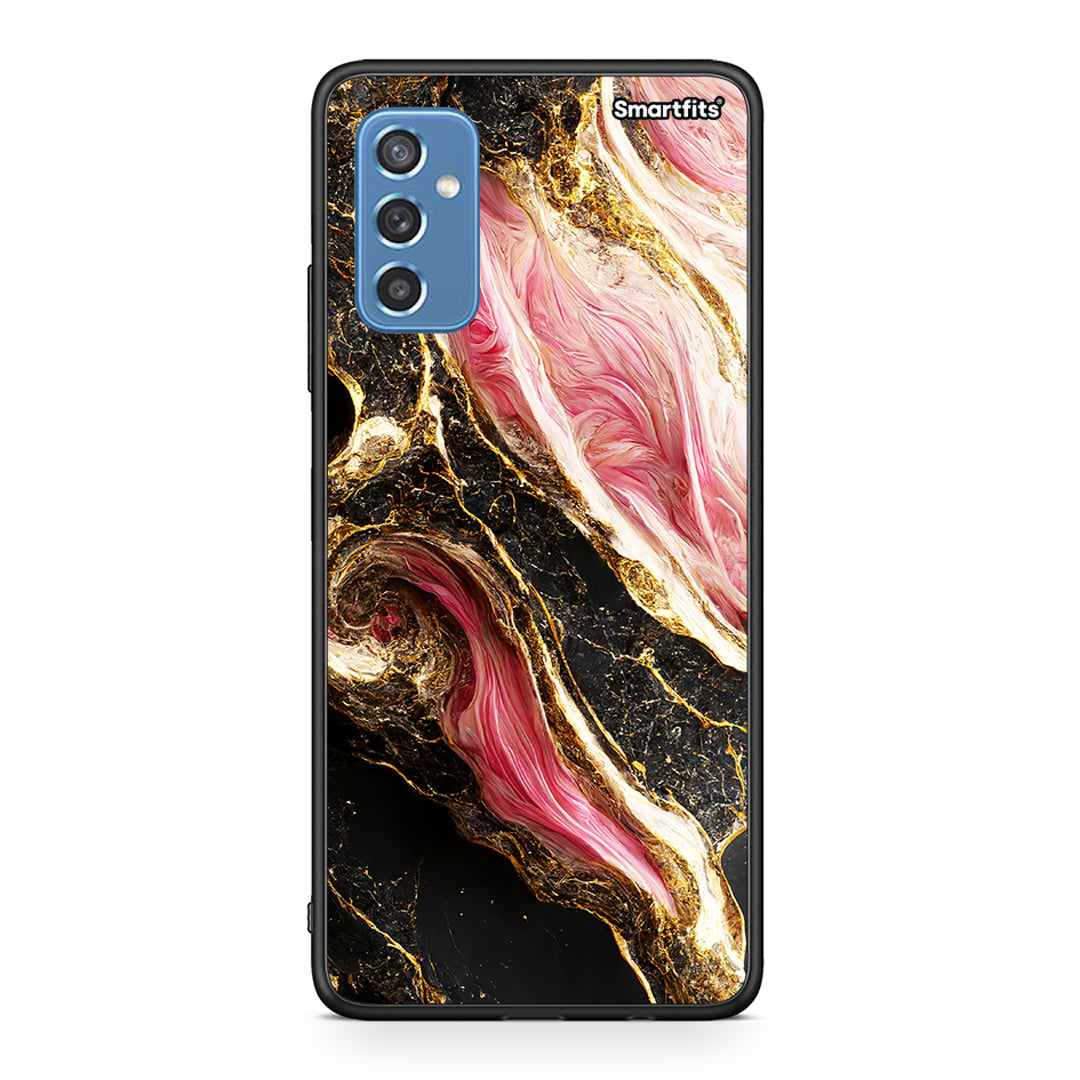 Samsung M52 5G Glamorous Pink Marble θήκη από τη Smartfits με σχέδιο στο πίσω μέρος και μαύρο περίβλημα | Smartphone case with colorful back and black bezels by Smartfits