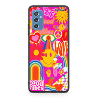 Thumbnail for Samsung M52 5G Hippie Love θήκη από τη Smartfits με σχέδιο στο πίσω μέρος και μαύρο περίβλημα | Smartphone case with colorful back and black bezels by Smartfits