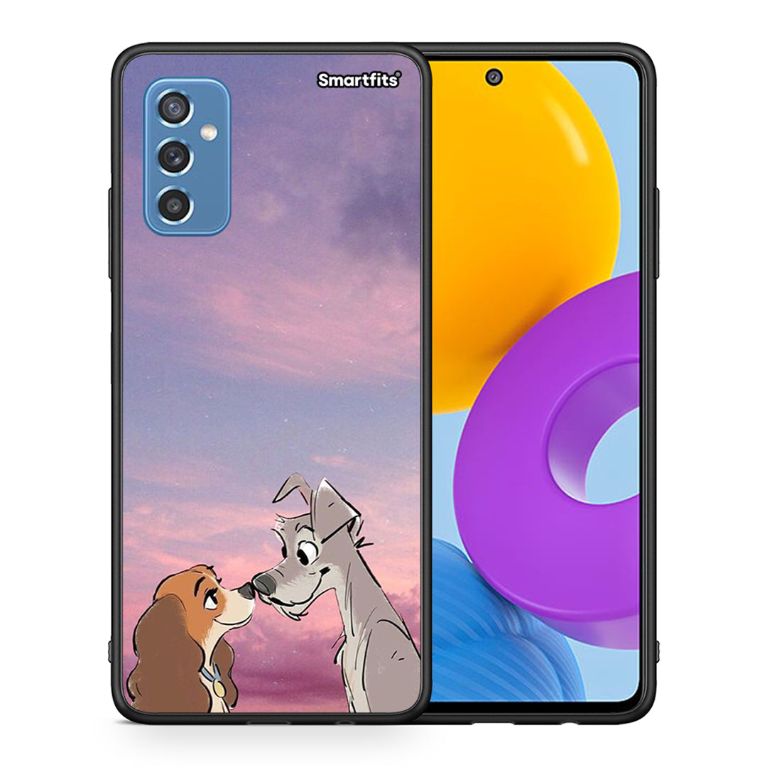 Θήκη Samsung M52 5G Lady And Tramp από τη Smartfits με σχέδιο στο πίσω μέρος και μαύρο περίβλημα | Samsung M52 5G Lady And Tramp case with colorful back and black bezels