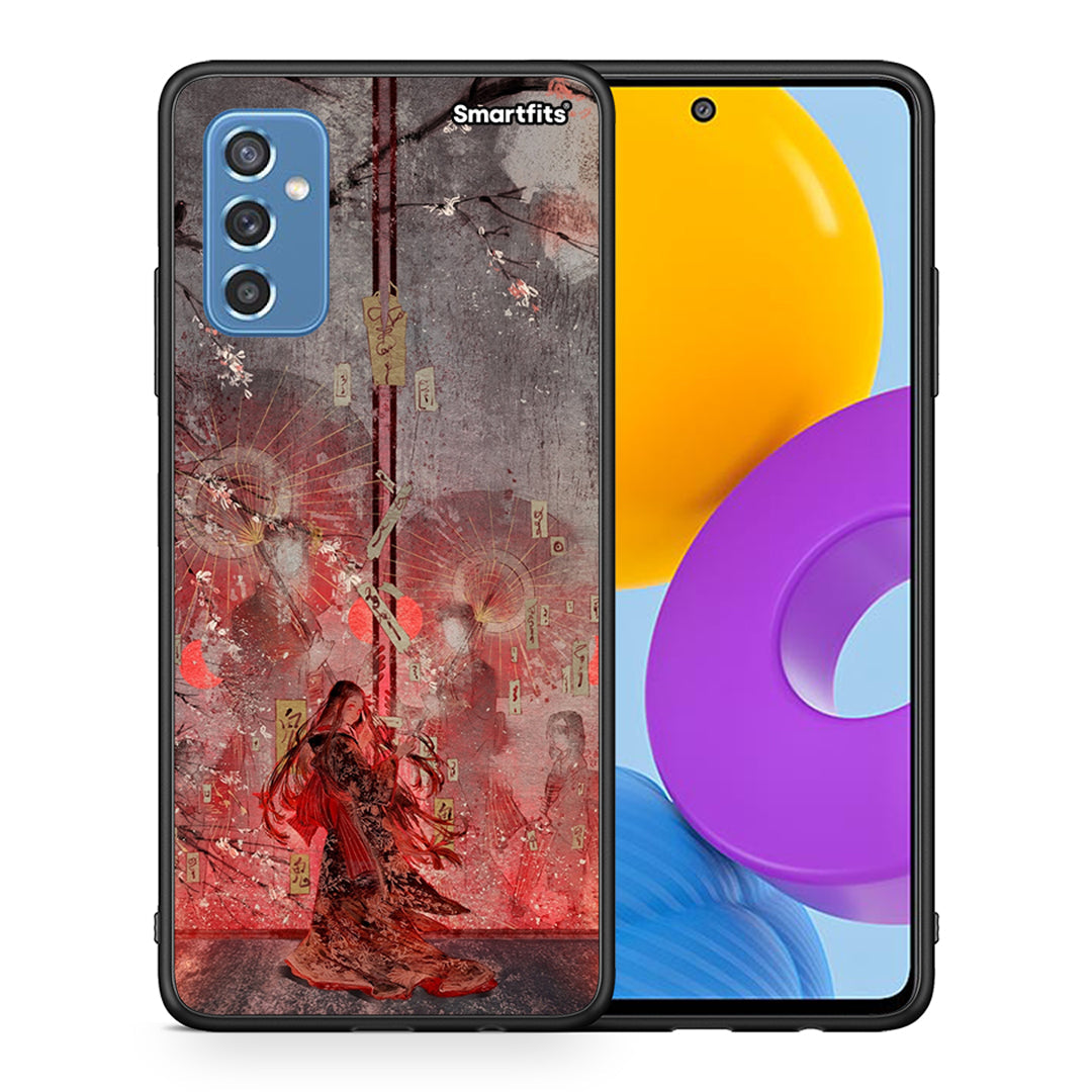 Θήκη Samsung M52 5G Nezuko Kamado από τη Smartfits με σχέδιο στο πίσω μέρος και μαύρο περίβλημα | Samsung M52 5G Nezuko Kamado case with colorful back and black bezels