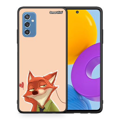 Θήκη Samsung M52 5G Nick Wilde And Judy Hopps Love 1 από τη Smartfits με σχέδιο στο πίσω μέρος και μαύρο περίβλημα | Samsung M52 5G Nick Wilde And Judy Hopps Love 1 case with colorful back and black bezels