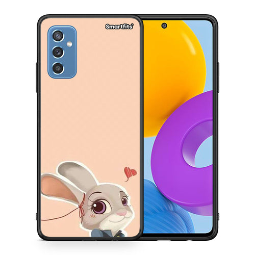 Θήκη Samsung M52 5G Nick Wilde And Judy Hopps Love 2 από τη Smartfits με σχέδιο στο πίσω μέρος και μαύρο περίβλημα | Samsung M52 5G Nick Wilde And Judy Hopps Love 2 case with colorful back and black bezels
