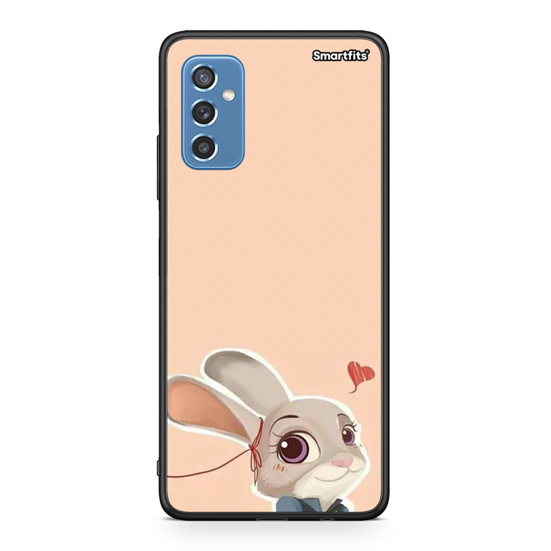 Samsung M52 5G Nick Wilde And Judy Hopps Love 2 θήκη από τη Smartfits με σχέδιο στο πίσω μέρος και μαύρο περίβλημα | Smartphone case with colorful back and black bezels by Smartfits