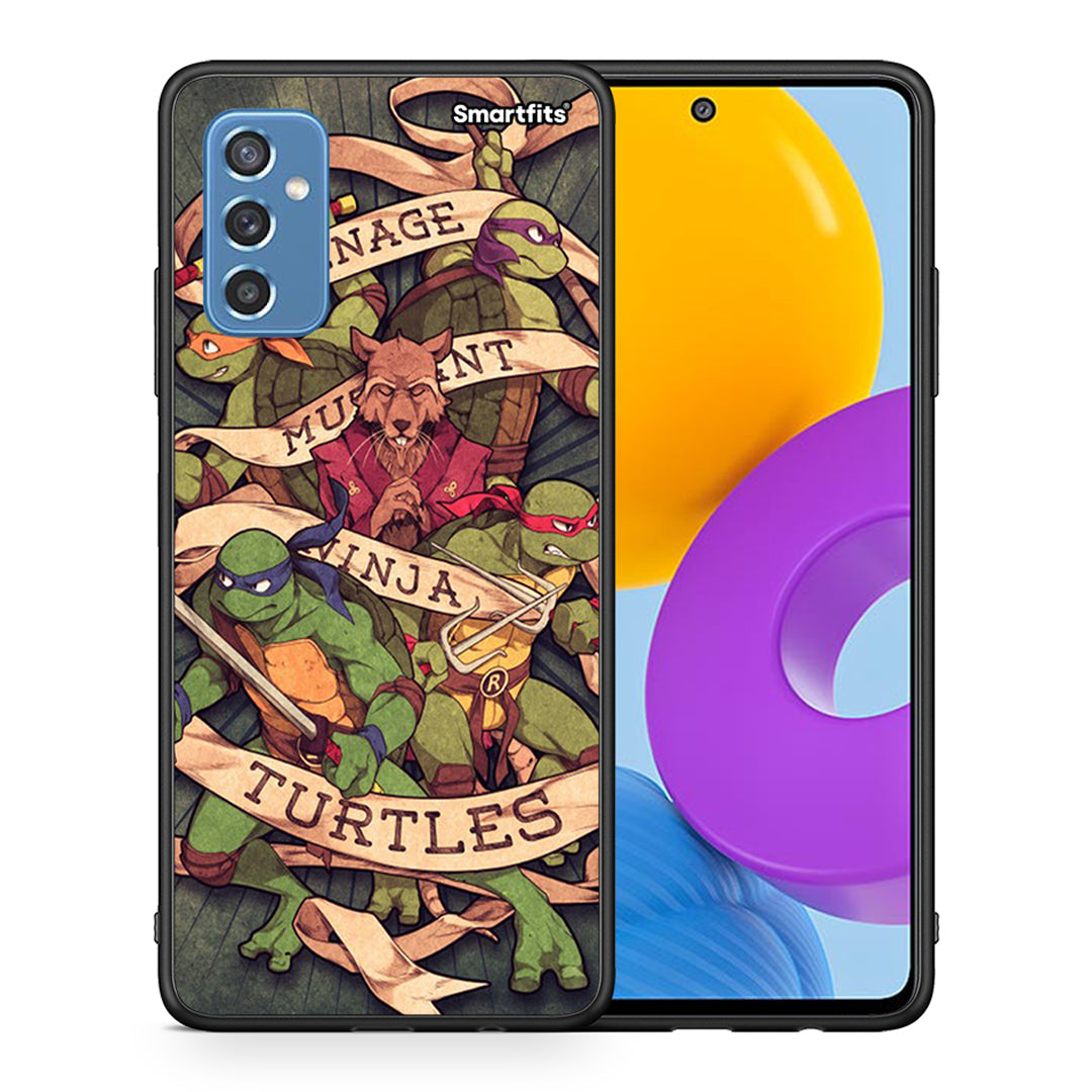 Θήκη Samsung M52 5G Ninja Turtles από τη Smartfits με σχέδιο στο πίσω μέρος και μαύρο περίβλημα | Samsung M52 5G Ninja Turtles case with colorful back and black bezels