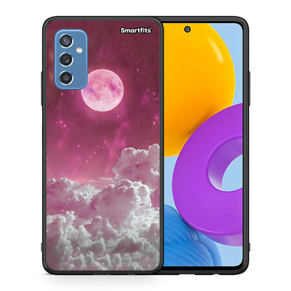 Θήκη Samsung M52 5G Pink Moon από τη Smartfits με σχέδιο στο πίσω μέρος και μαύρο περίβλημα | Samsung M52 5G Pink Moon case with colorful back and black bezels