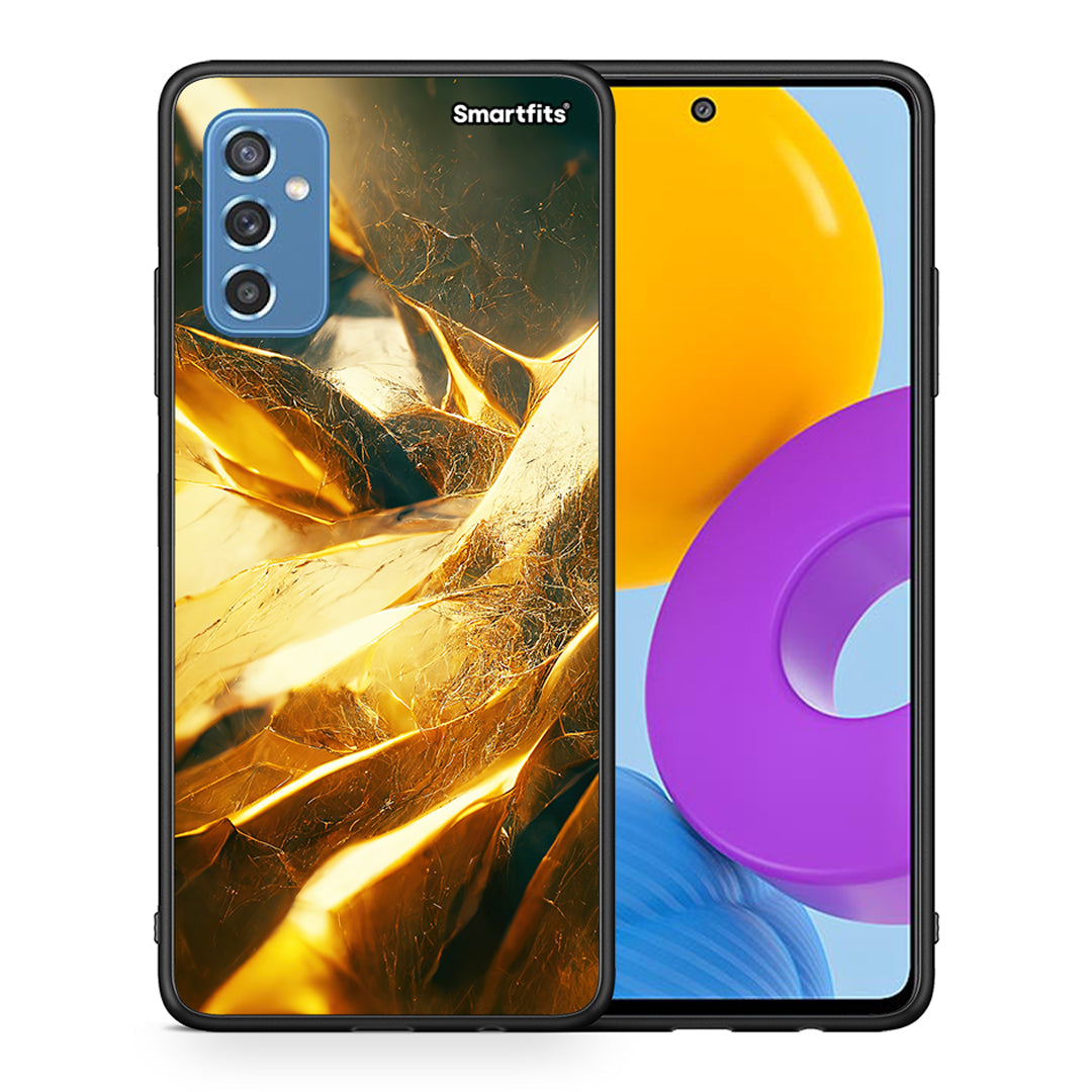 Θήκη Samsung M52 5G Real Gold από τη Smartfits με σχέδιο στο πίσω μέρος και μαύρο περίβλημα | Samsung M52 5G Real Gold case with colorful back and black bezels