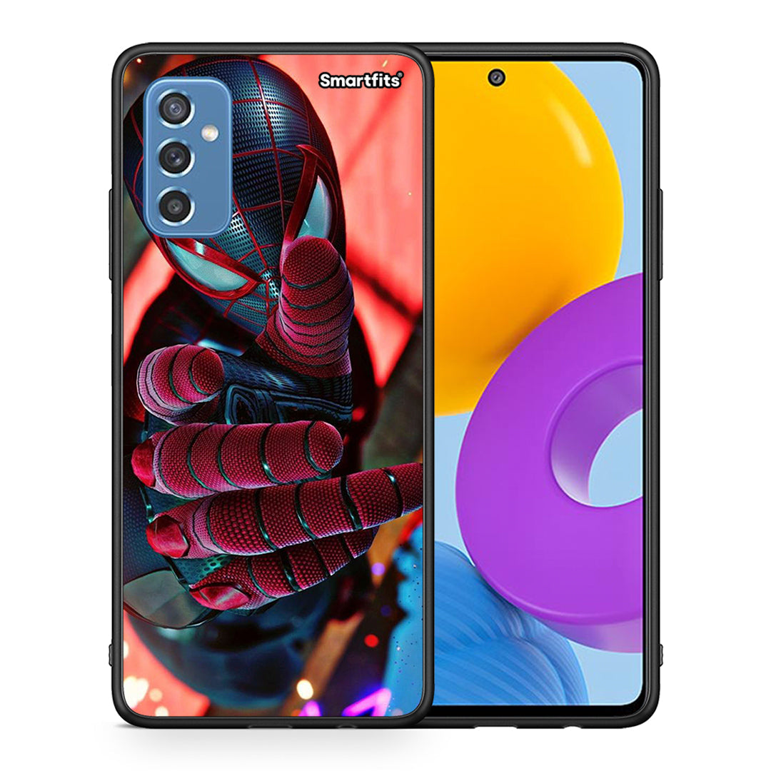 Θήκη Samsung M52 5G Spider Hand από τη Smartfits με σχέδιο στο πίσω μέρος και μαύρο περίβλημα | Samsung M52 5G Spider Hand case with colorful back and black bezels