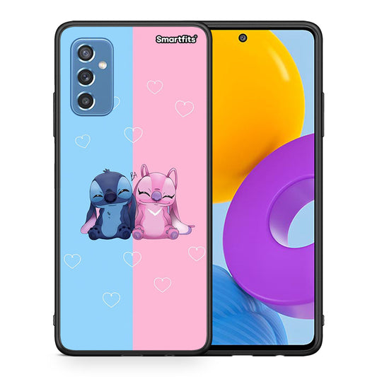 Θήκη Samsung M52 5G Stitch And Angel από τη Smartfits με σχέδιο στο πίσω μέρος και μαύρο περίβλημα | Samsung M52 5G Stitch And Angel case with colorful back and black bezels