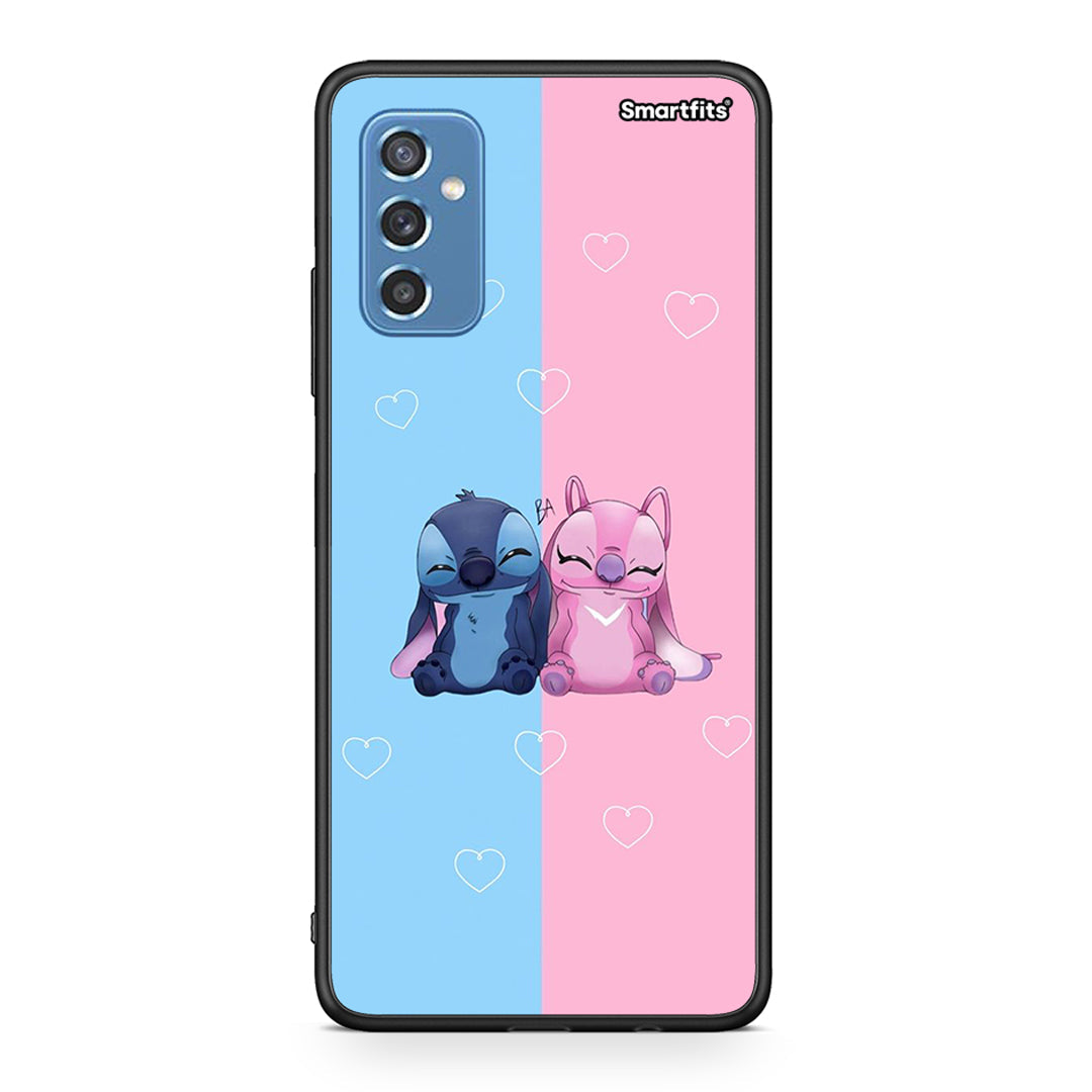 Samsung M52 5G Stitch And Angel θήκη από τη Smartfits με σχέδιο στο πίσω μέρος και μαύρο περίβλημα | Smartphone case with colorful back and black bezels by Smartfits