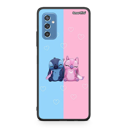 Samsung M52 5G Stitch And Angel θήκη από τη Smartfits με σχέδιο στο πίσω μέρος και μαύρο περίβλημα | Smartphone case with colorful back and black bezels by Smartfits