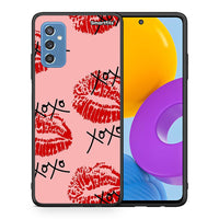 Thumbnail for Θήκη Samsung M52 5G XOXO Lips από τη Smartfits με σχέδιο στο πίσω μέρος και μαύρο περίβλημα | Samsung M52 5G XOXO Lips case with colorful back and black bezels