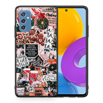 Θήκη Samsung M52 5G Xmas Habbits από τη Smartfits με σχέδιο στο πίσω μέρος και μαύρο περίβλημα | Samsung M52 5G Xmas Habbits case with colorful back and black bezels