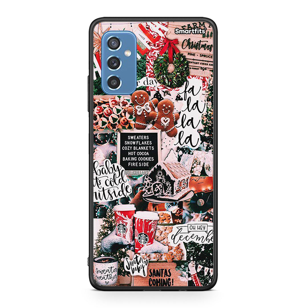 Samsung M52 5G Xmas Habbits θήκη από τη Smartfits με σχέδιο στο πίσω μέρος και μαύρο περίβλημα | Smartphone case with colorful back and black bezels by Smartfits