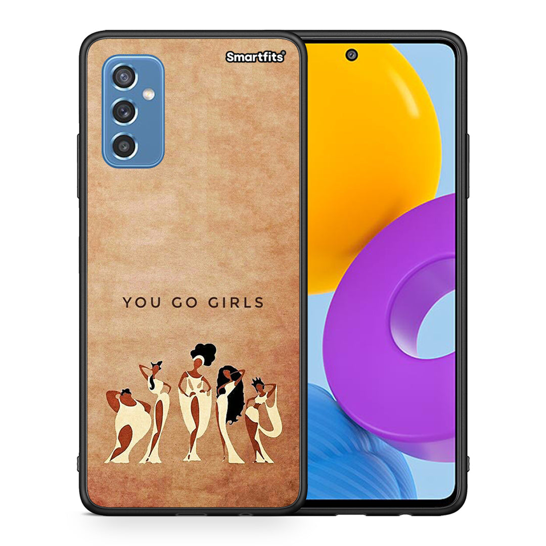 Θήκη Samsung M52 5G You Go Girl από τη Smartfits με σχέδιο στο πίσω μέρος και μαύρο περίβλημα | Samsung M52 5G You Go Girl case with colorful back and black bezels