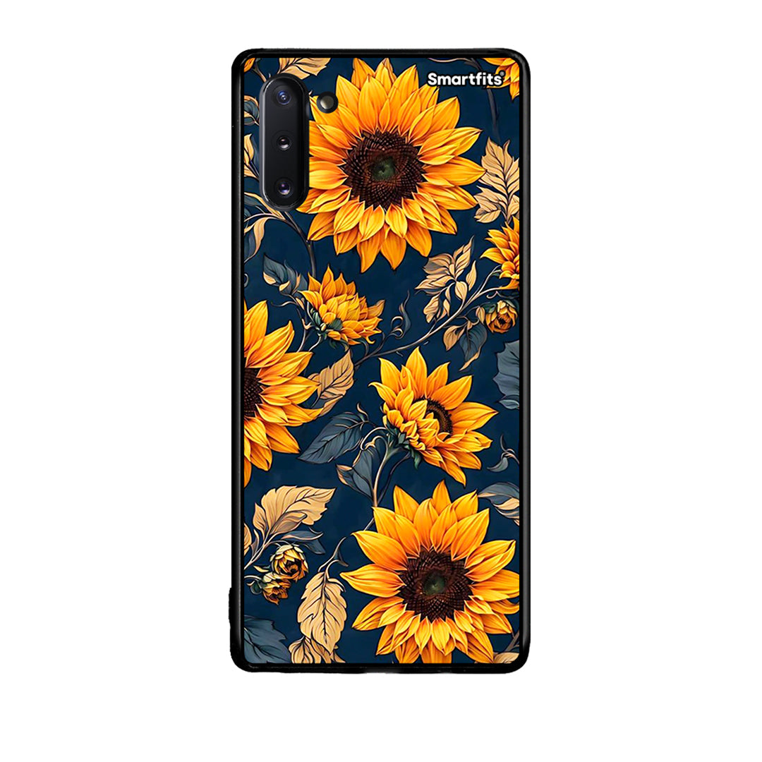 Samsung Note 10 Autumn Sunflowers Θήκη από τη Smartfits με σχέδιο στο πίσω μέρος και μαύρο περίβλημα | Smartphone case with colorful back and black bezels by Smartfits