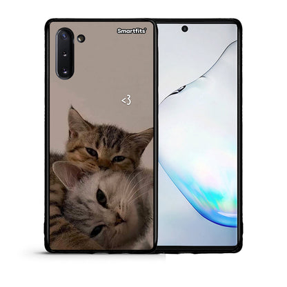 Θήκη Samsung Note 10 Cats In Love από τη Smartfits με σχέδιο στο πίσω μέρος και μαύρο περίβλημα | Samsung Note 10 Cats In Love case with colorful back and black bezels