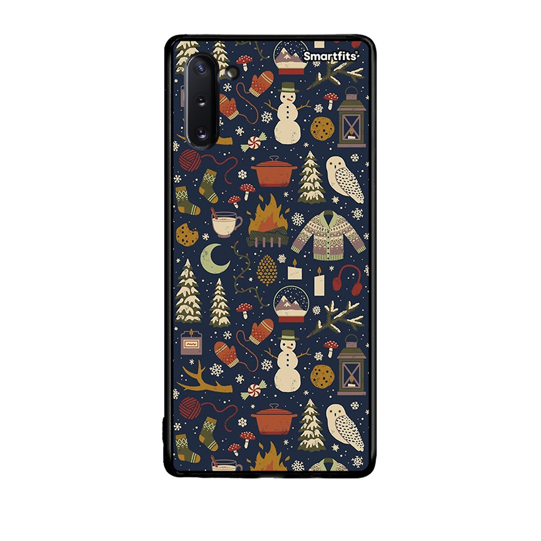 Samsung Note 10 Christmas Elements θήκη από τη Smartfits με σχέδιο στο πίσω μέρος και μαύρο περίβλημα | Smartphone case with colorful back and black bezels by Smartfits
