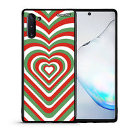 Thumbnail for Θήκη Samsung Note 10 Christmas Hearts από τη Smartfits με σχέδιο στο πίσω μέρος και μαύρο περίβλημα | Samsung Note 10 Christmas Hearts case with colorful back and black bezels