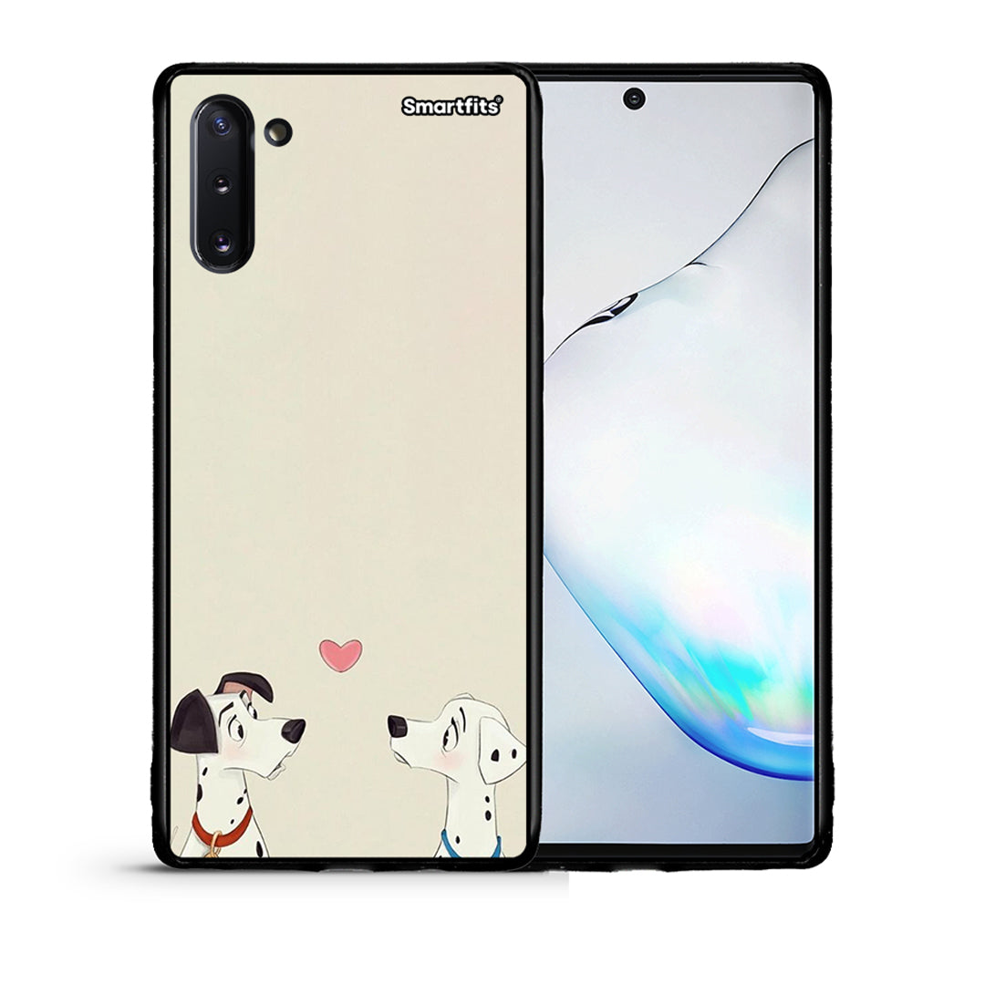Θήκη Samsung Note 10 Dalmatians Love από τη Smartfits με σχέδιο στο πίσω μέρος και μαύρο περίβλημα | Samsung Note 10 Dalmatians Love case with colorful back and black bezels