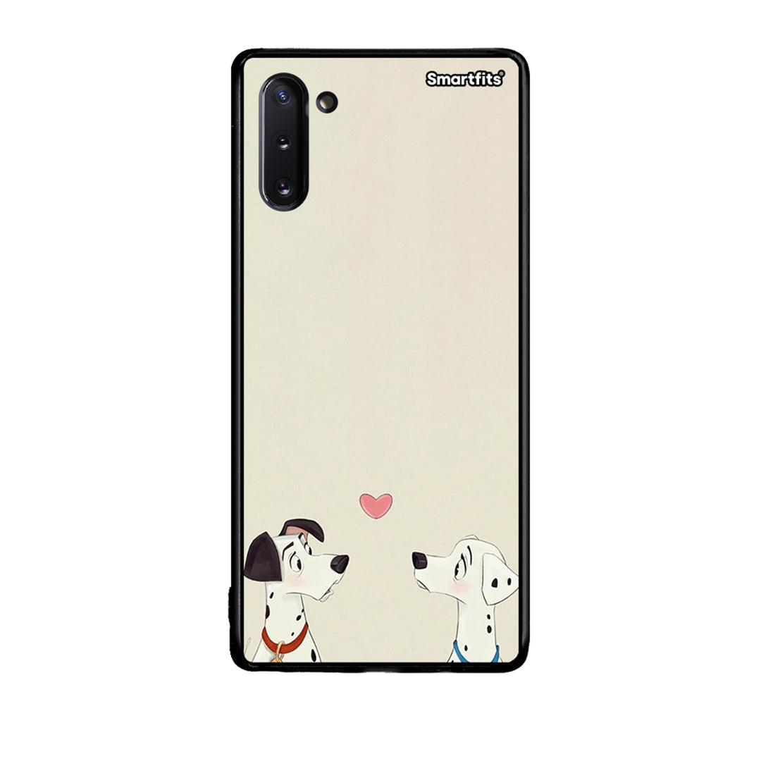 Samsung Note 10 Dalmatians Love θήκη από τη Smartfits με σχέδιο στο πίσω μέρος και μαύρο περίβλημα | Smartphone case with colorful back and black bezels by Smartfits